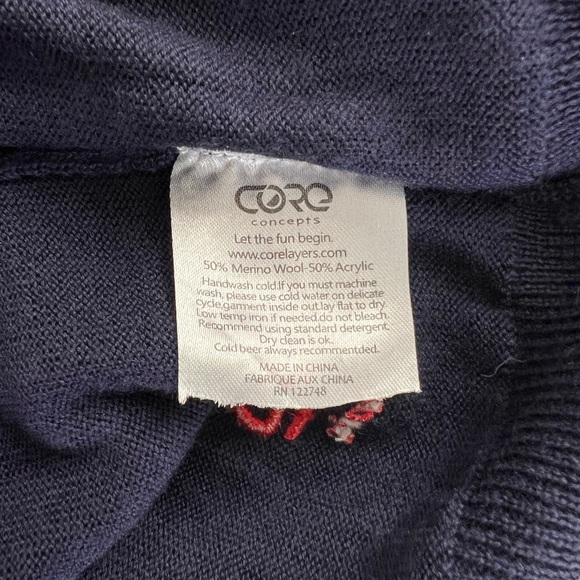 Core concepts ugly sweater skier reindeer size medium merino wool - Picture 5 of 5